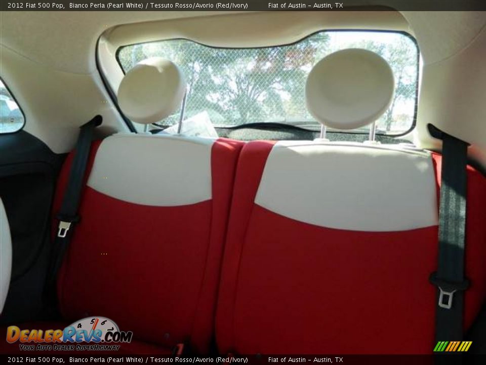 2012 Fiat 500 Pop Bianco Perla (Pearl White) / Tessuto Rosso/Avorio (Red/Ivory) Photo #6