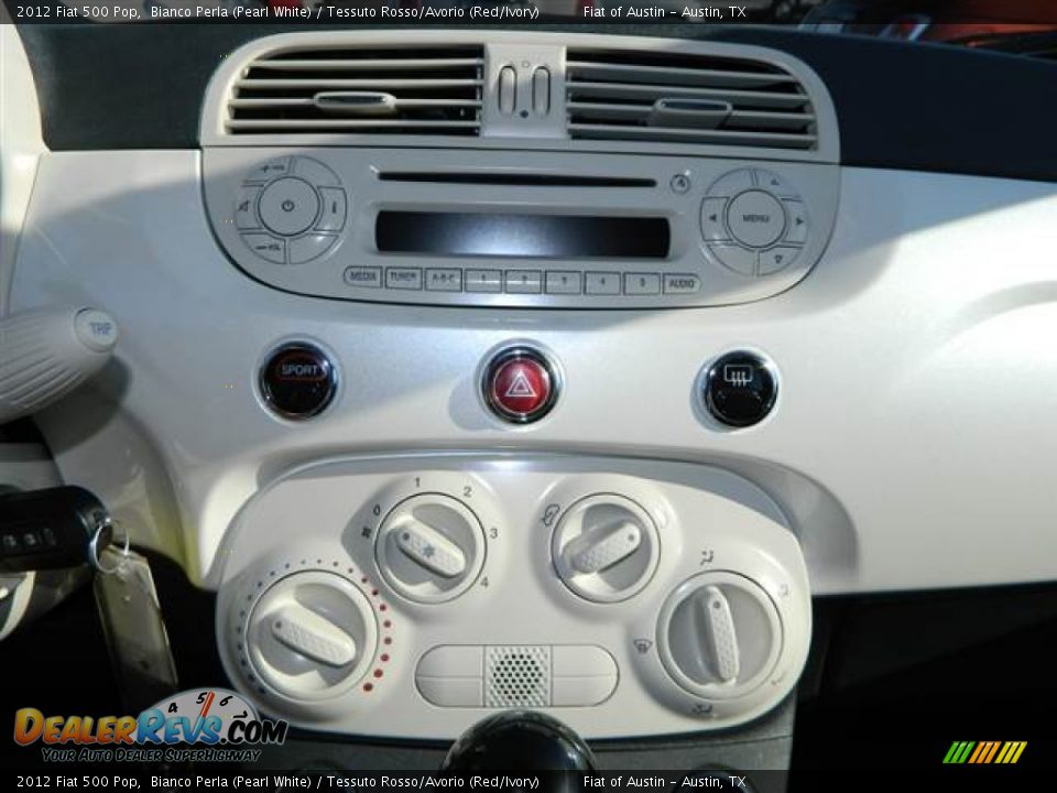 2012 Fiat 500 Pop Bianco Perla (Pearl White) / Tessuto Rosso/Avorio (Red/Ivory) Photo #9