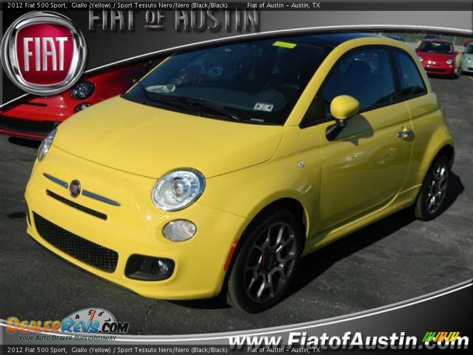 2012 Fiat 500 Sport Giallo (Yellow) / Sport Tessuto Nero/Nero (Black/Black) Photo #1