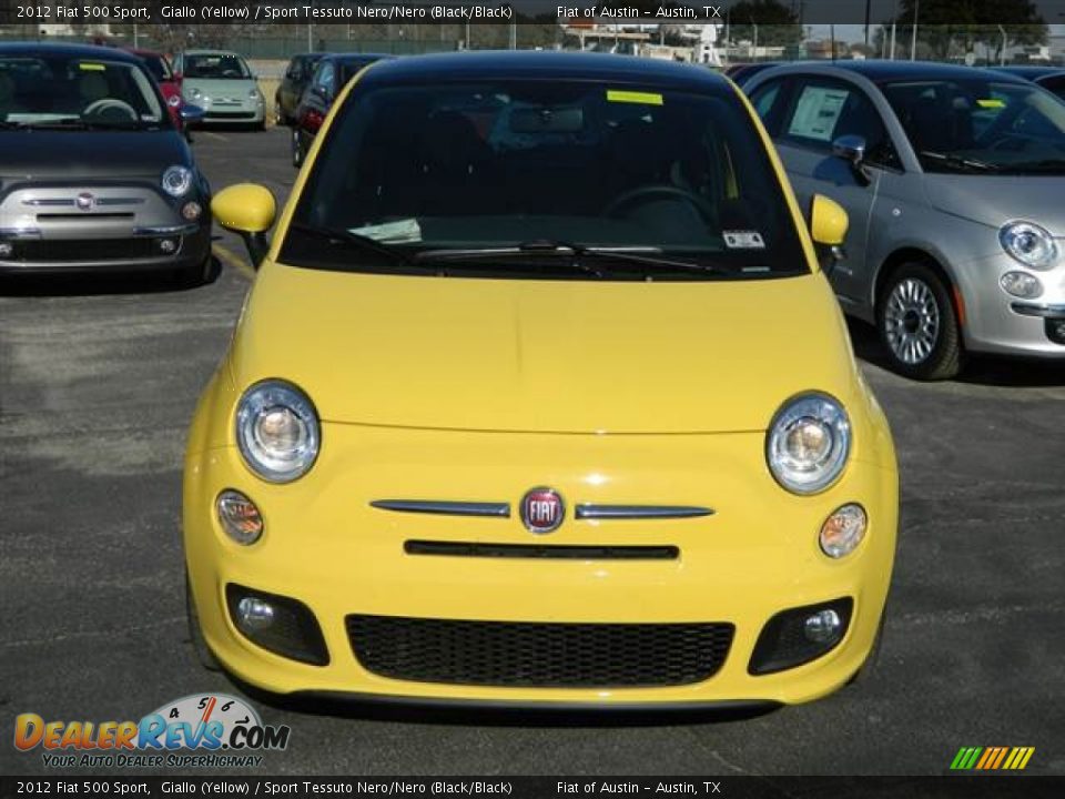 2012 Fiat 500 Sport Giallo (Yellow) / Sport Tessuto Nero/Nero (Black/Black) Photo #2