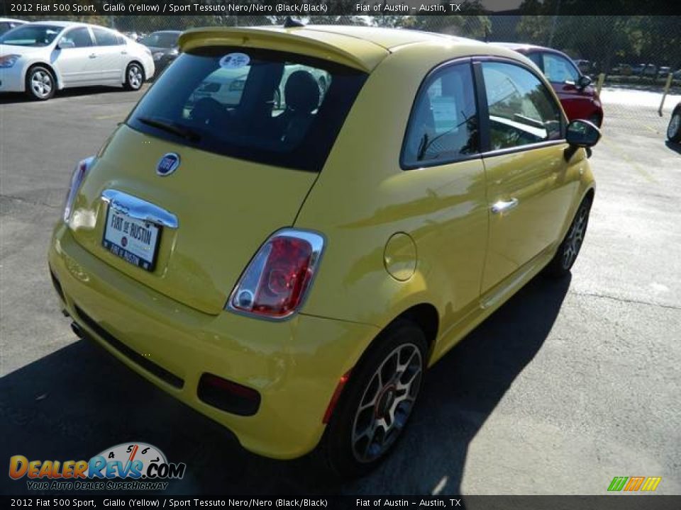2012 Fiat 500 Sport Giallo (Yellow) / Sport Tessuto Nero/Nero (Black/Black) Photo #4