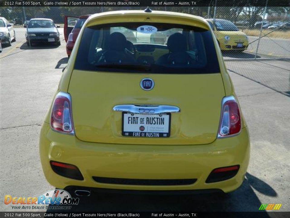 2012 Fiat 500 Sport Giallo (Yellow) / Sport Tessuto Nero/Nero (Black/Black) Photo #5