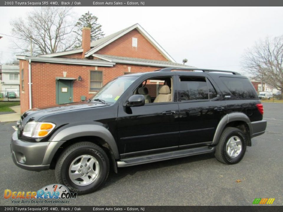 2003 Toyota Sequoia SR5 4WD Black / Oak Photo #1
