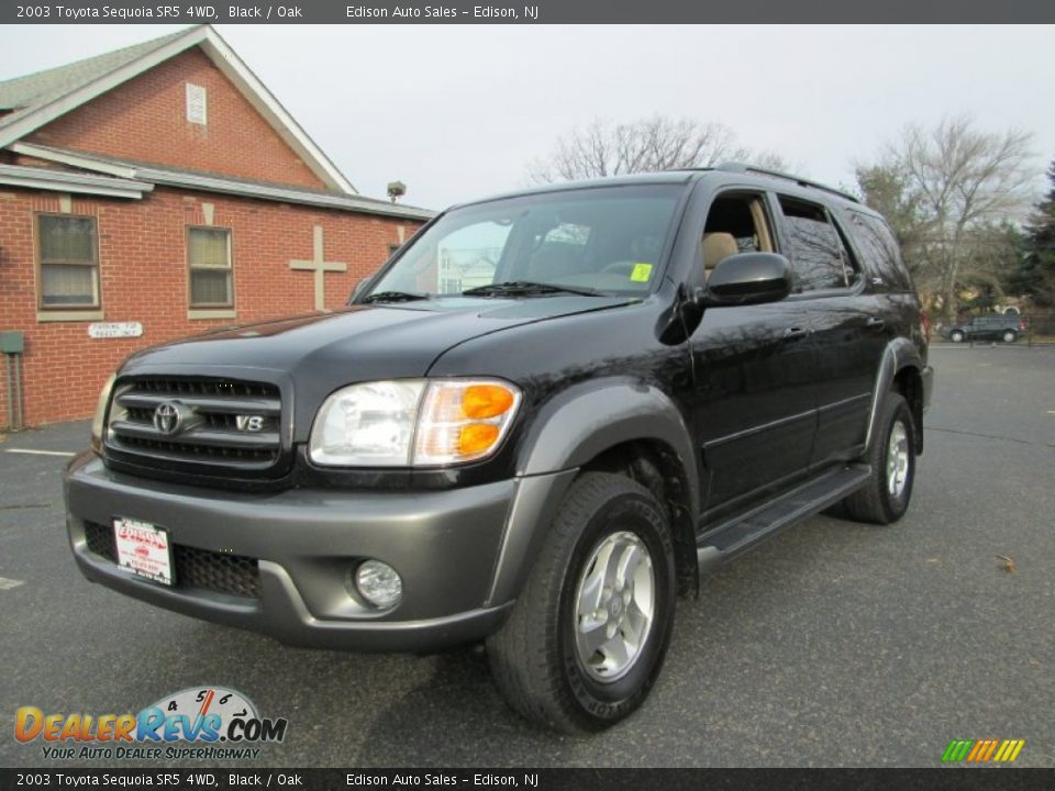 2003 Toyota Sequoia SR5 4WD Black / Oak Photo #2