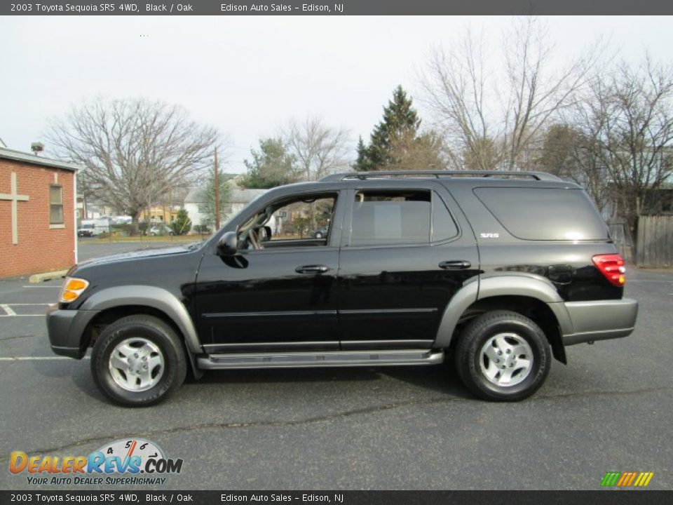 2003 Toyota Sequoia SR5 4WD Black / Oak Photo #3