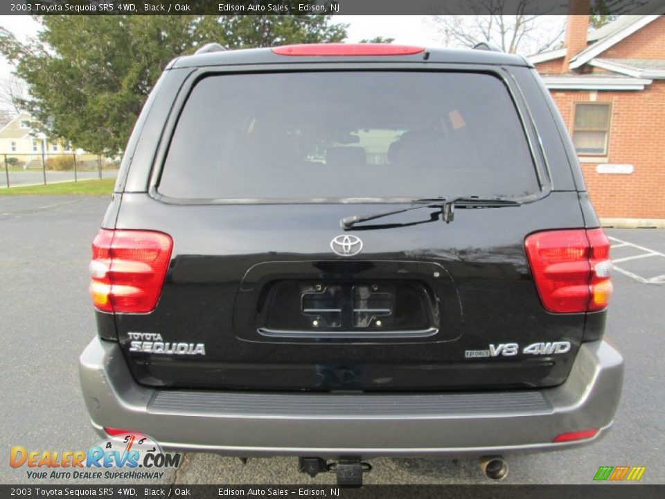 2003 Toyota Sequoia SR5 4WD Black / Oak Photo #6