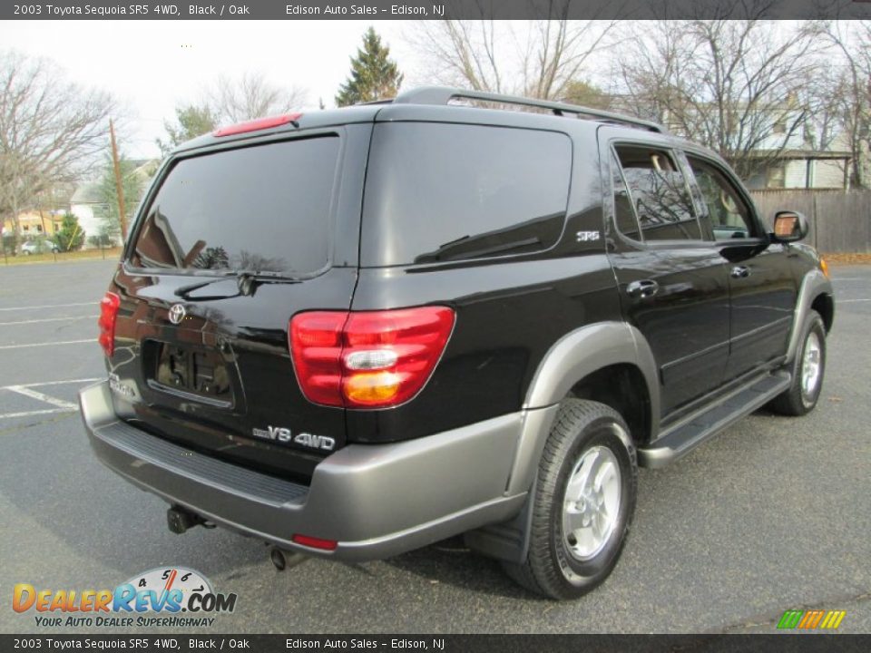 2003 Toyota Sequoia SR5 4WD Black / Oak Photo #7
