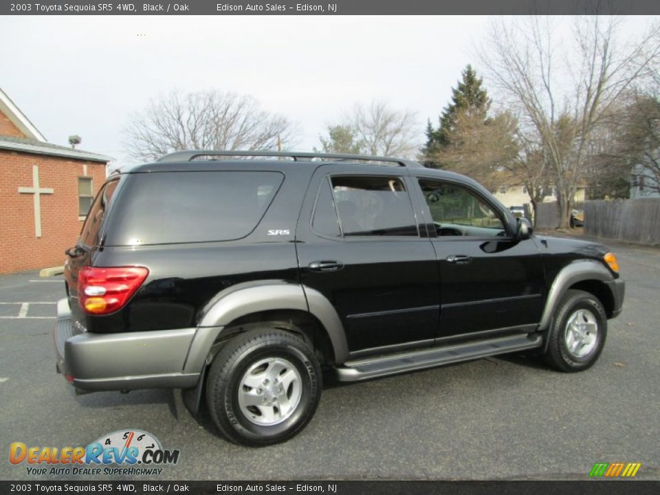2003 Toyota Sequoia SR5 4WD Black / Oak Photo #8