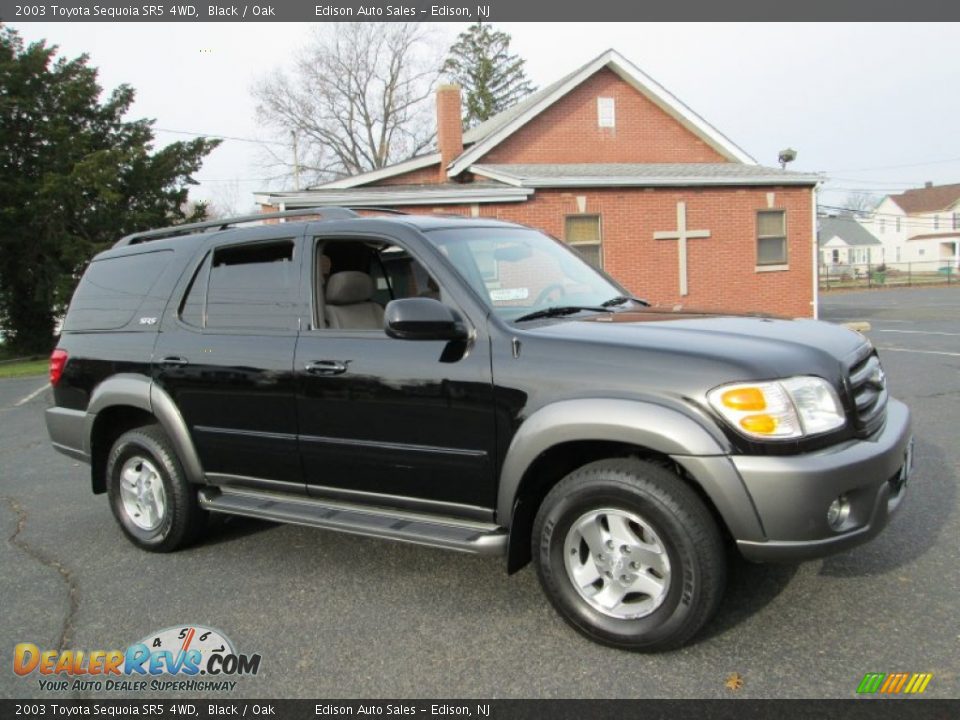 2003 Toyota Sequoia SR5 4WD Black / Oak Photo #10