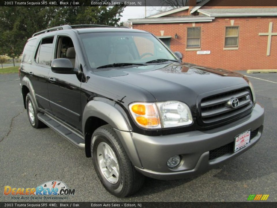 2003 Toyota Sequoia SR5 4WD Black / Oak Photo #11