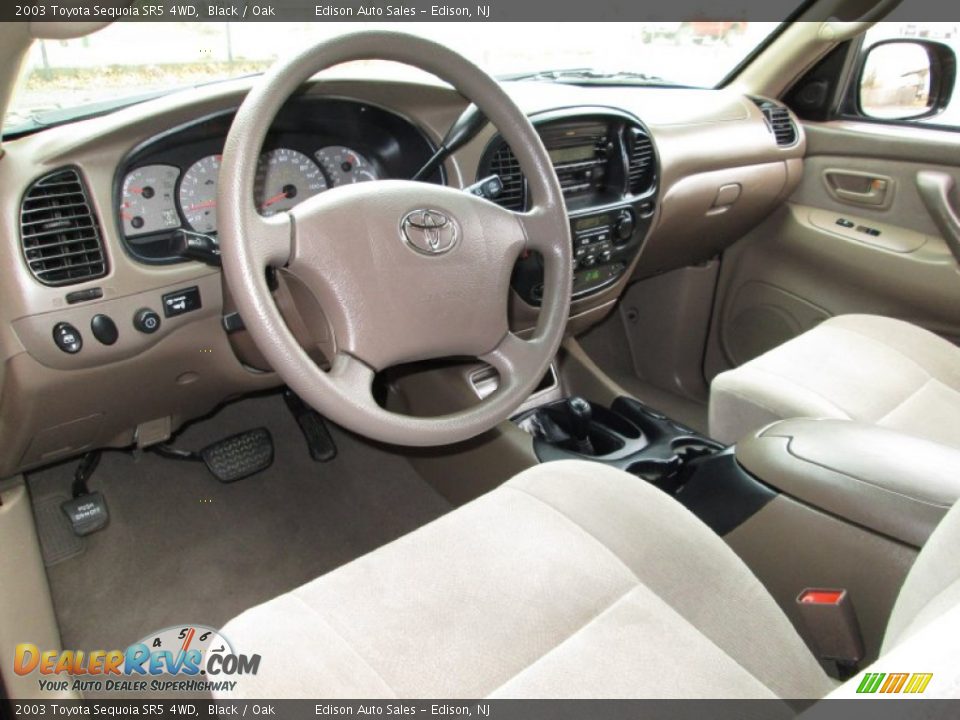 2003 Toyota Sequoia SR5 4WD Black / Oak Photo #15