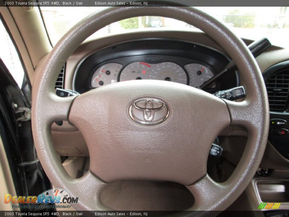 2003 Toyota Sequoia SR5 4WD Black / Oak Photo #24