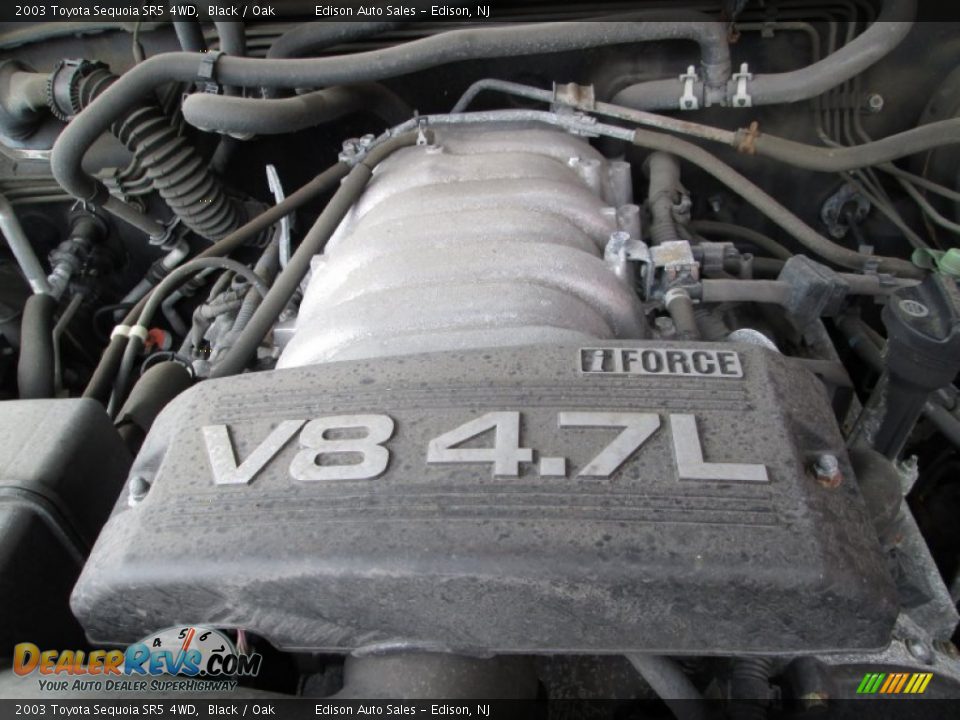 2003 Toyota Sequoia SR5 4WD Black / Oak Photo #31