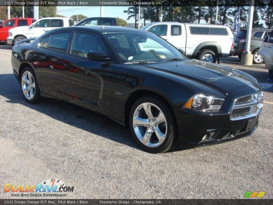 2013 Dodge Charger R/T Max Pitch Black / Black Photo #3