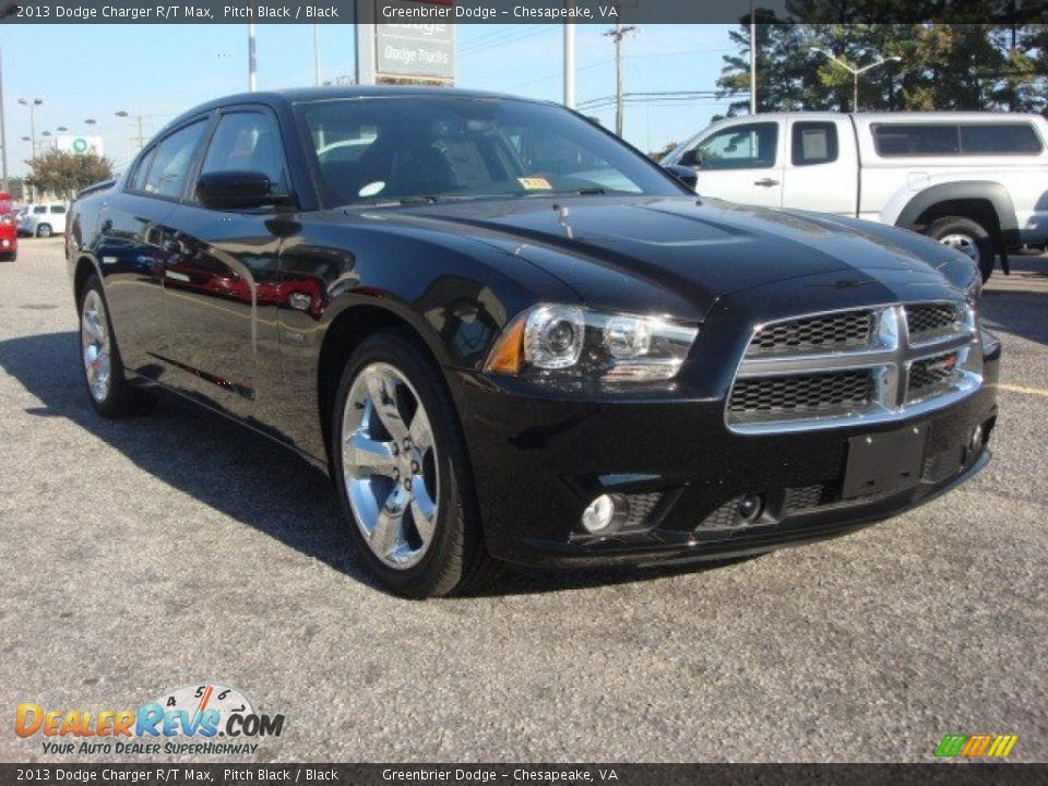 2013 Dodge Charger R/T Max Pitch Black / Black Photo #4