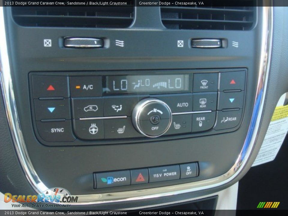 2013 Dodge Grand Caravan Crew Sandstone / Black/Light Graystone Photo #13