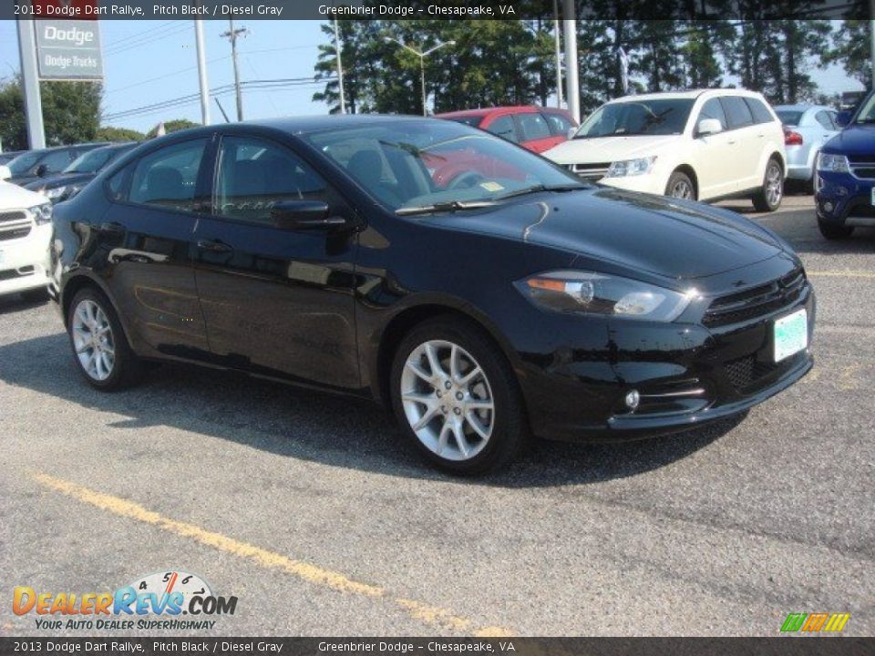 2013 Dodge Dart Rallye Pitch Black / Diesel Gray Photo #6