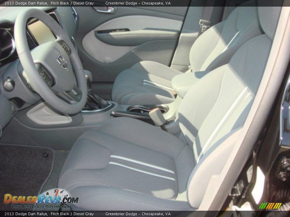 2013 Dodge Dart Rallye Pitch Black / Diesel Gray Photo #8
