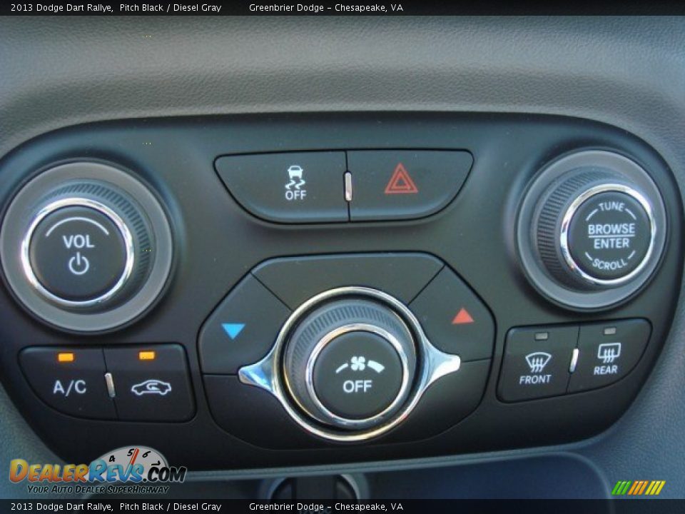 2013 Dodge Dart Rallye Pitch Black / Diesel Gray Photo #13