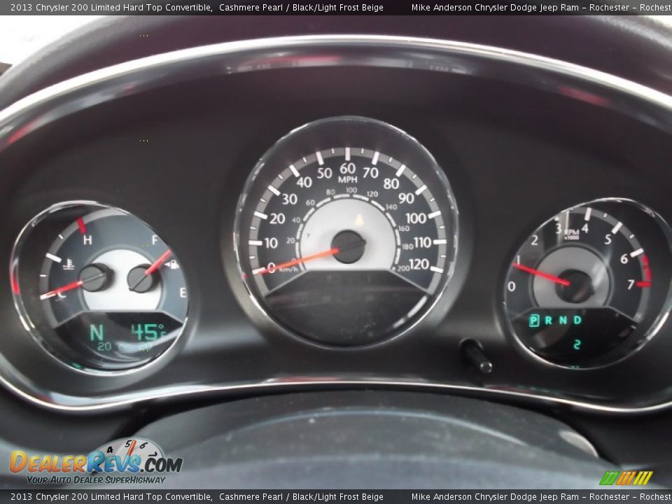 2013 Chrysler 200 Limited Hard Top Convertible Cashmere Pearl / Black/Light Frost Beige Photo #13