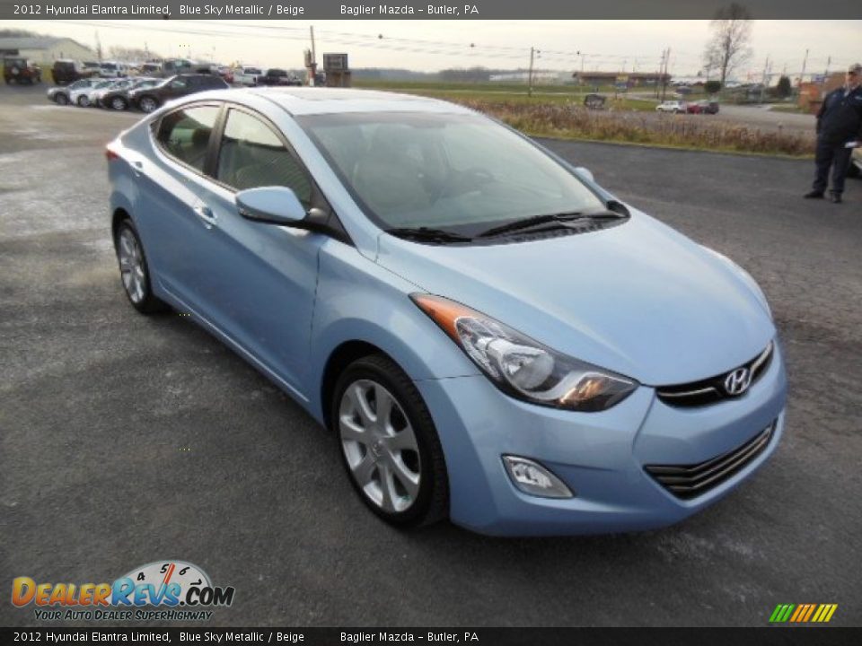 2012 Hyundai Elantra Limited Blue Sky Metallic / Beige Photo #4