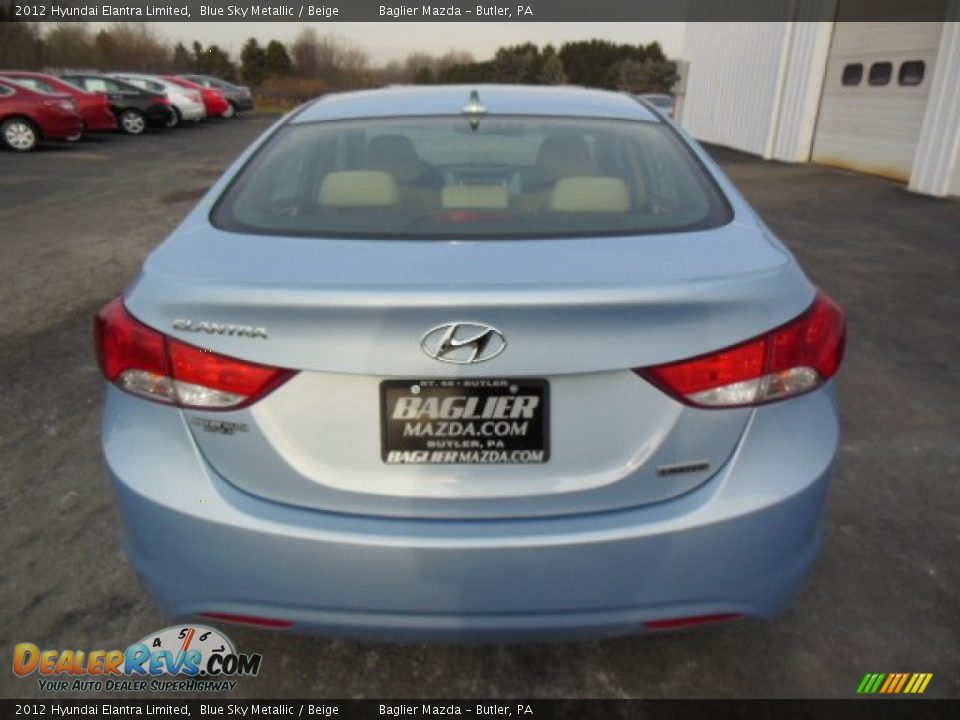 2012 Hyundai Elantra Limited Blue Sky Metallic / Beige Photo #7