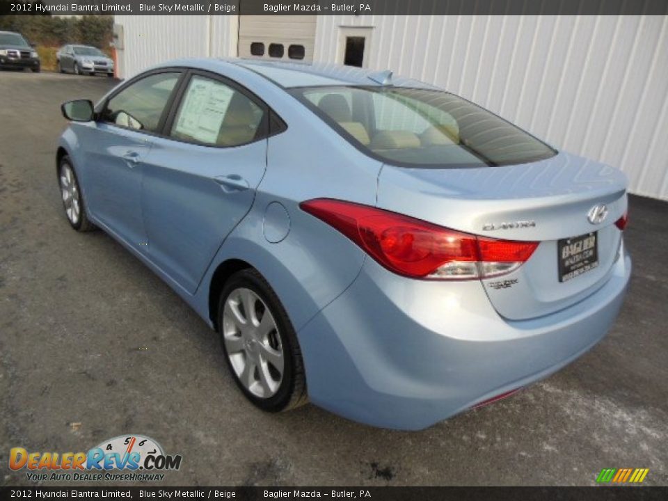 2012 Hyundai Elantra Limited Blue Sky Metallic / Beige Photo #8