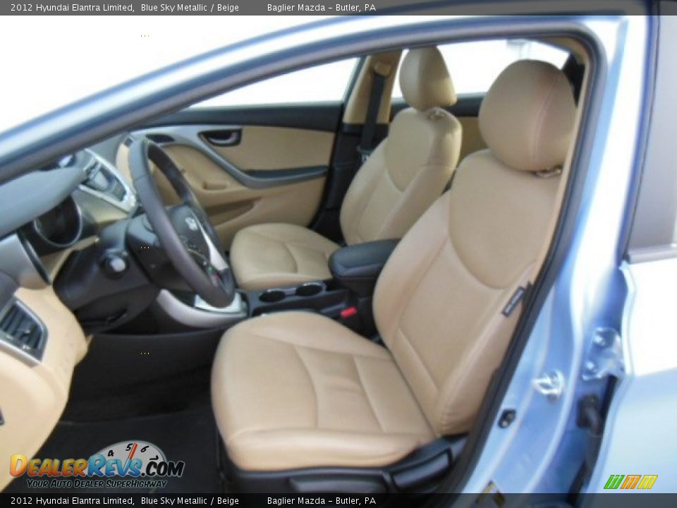 2012 Hyundai Elantra Limited Blue Sky Metallic / Beige Photo #11