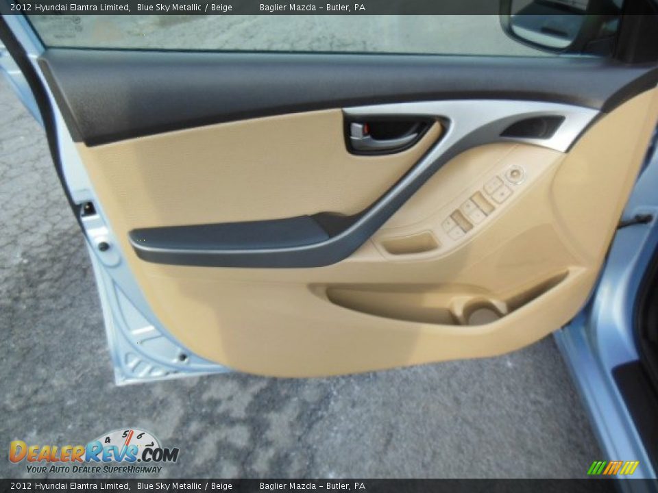 2012 Hyundai Elantra Limited Blue Sky Metallic / Beige Photo #12