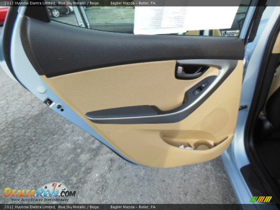 2012 Hyundai Elantra Limited Blue Sky Metallic / Beige Photo #14