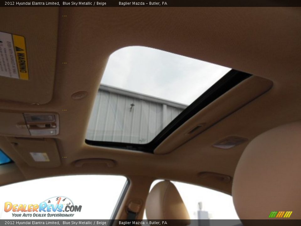 2012 Hyundai Elantra Limited Blue Sky Metallic / Beige Photo #16