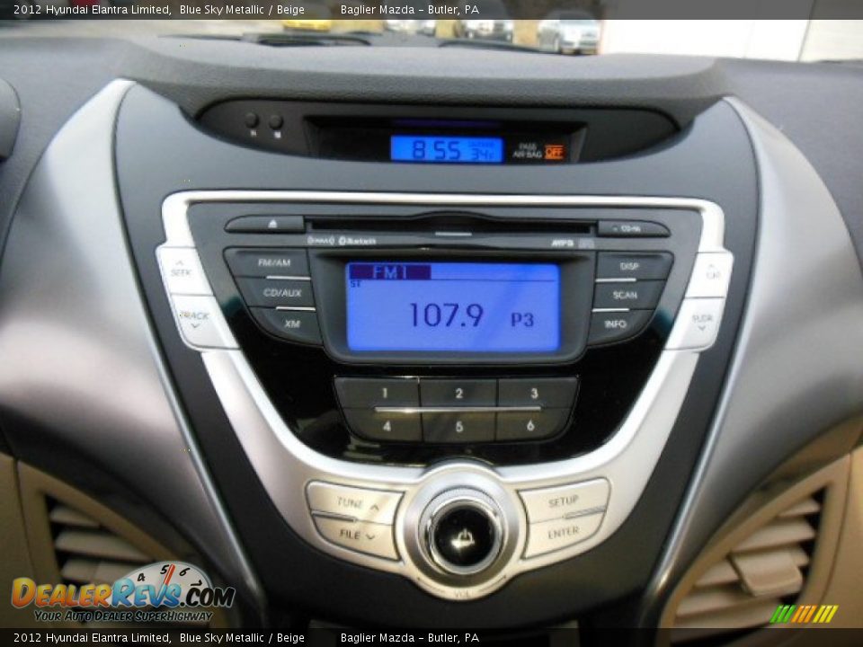 2012 Hyundai Elantra Limited Blue Sky Metallic / Beige Photo #17