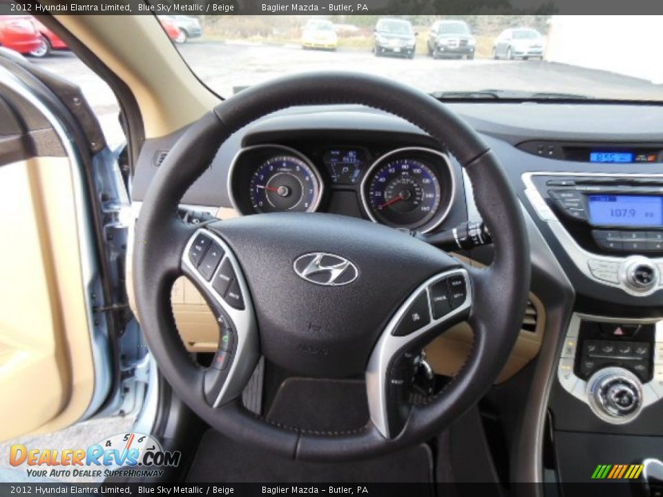 2012 Hyundai Elantra Limited Blue Sky Metallic / Beige Photo #21