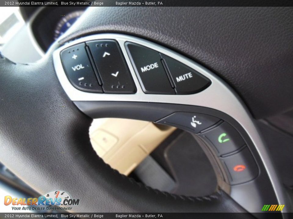 2012 Hyundai Elantra Limited Blue Sky Metallic / Beige Photo #23