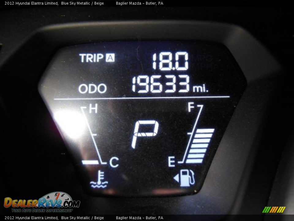 2012 Hyundai Elantra Limited Blue Sky Metallic / Beige Photo #24