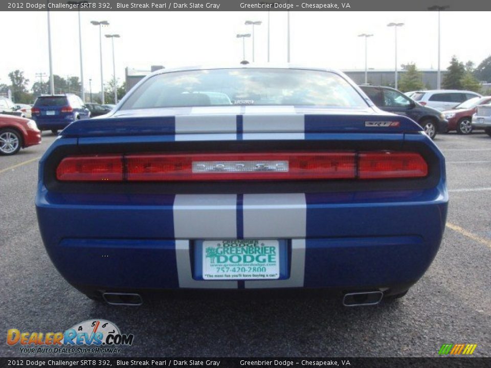 2012 Dodge Challenger SRT8 392 Blue Streak Pearl / Dark Slate Gray Photo #3