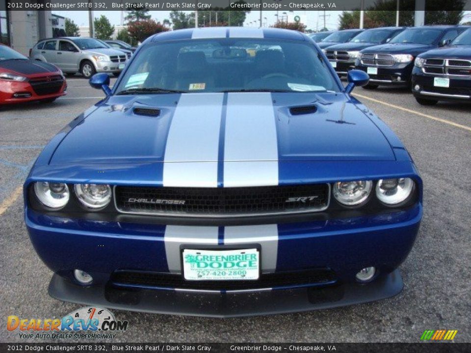 2012 Dodge Challenger SRT8 392 Blue Streak Pearl / Dark Slate Gray Photo #7