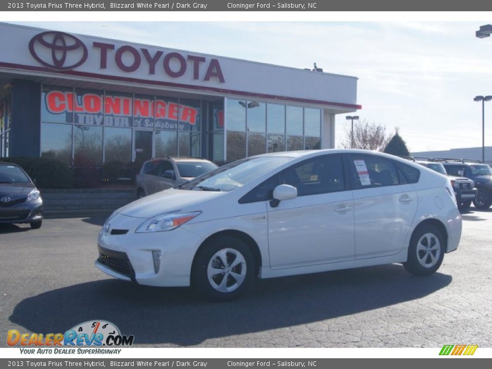 2013 Toyota Prius Three Hybrid Blizzard White Pearl / Dark Gray Photo #1