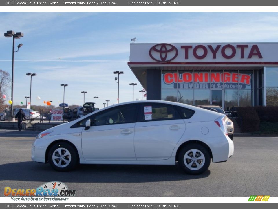 2013 Toyota Prius Three Hybrid Blizzard White Pearl / Dark Gray Photo #2