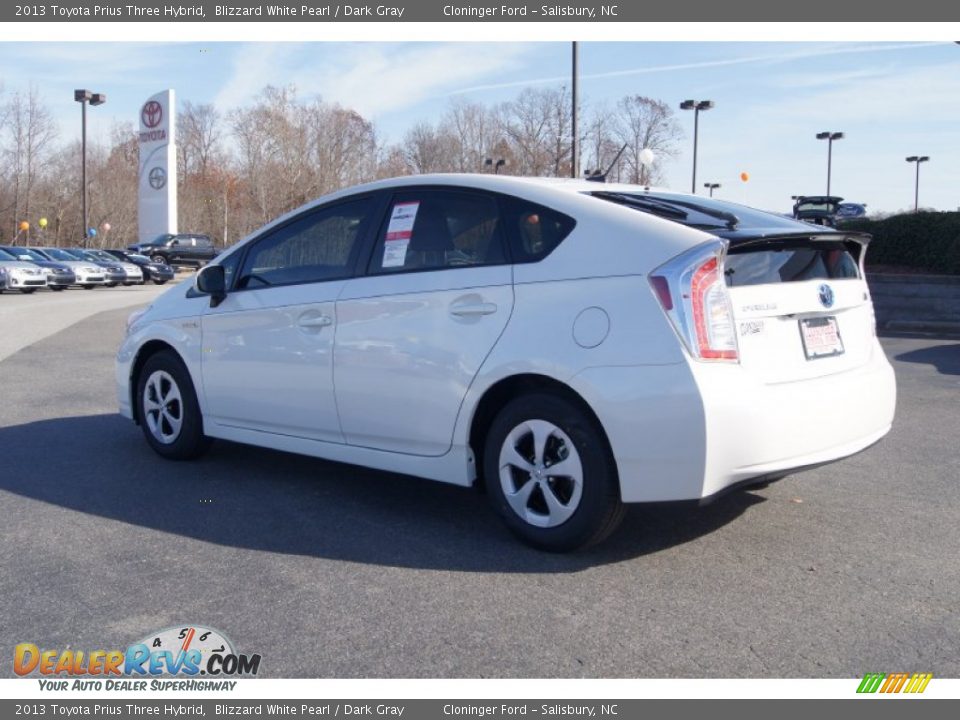 2013 Toyota Prius Three Hybrid Blizzard White Pearl / Dark Gray Photo #3