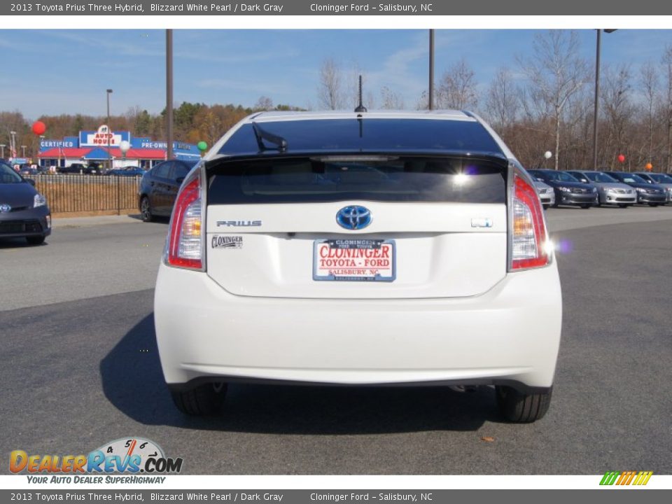 2013 Toyota Prius Three Hybrid Blizzard White Pearl / Dark Gray Photo #4
