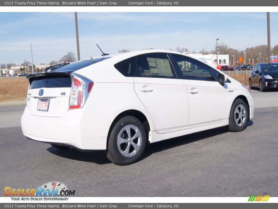 2013 Toyota Prius Three Hybrid Blizzard White Pearl / Dark Gray Photo #5