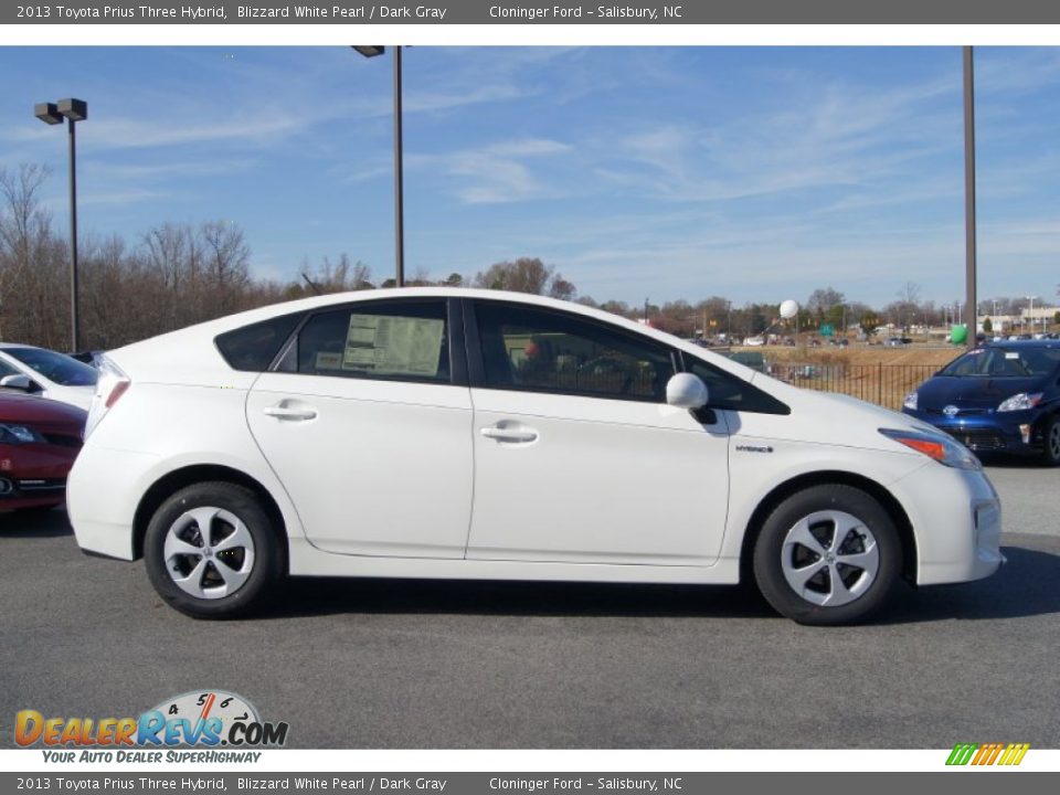 2013 Toyota Prius Three Hybrid Blizzard White Pearl / Dark Gray Photo #6