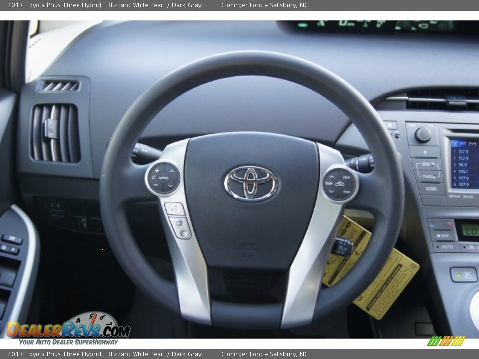 2013 Toyota Prius Three Hybrid Blizzard White Pearl / Dark Gray Photo #23