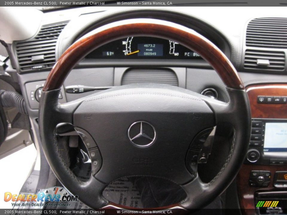 2005 Mercedes-Benz CL 500 Pewter Metallic / Charcoal Photo #17