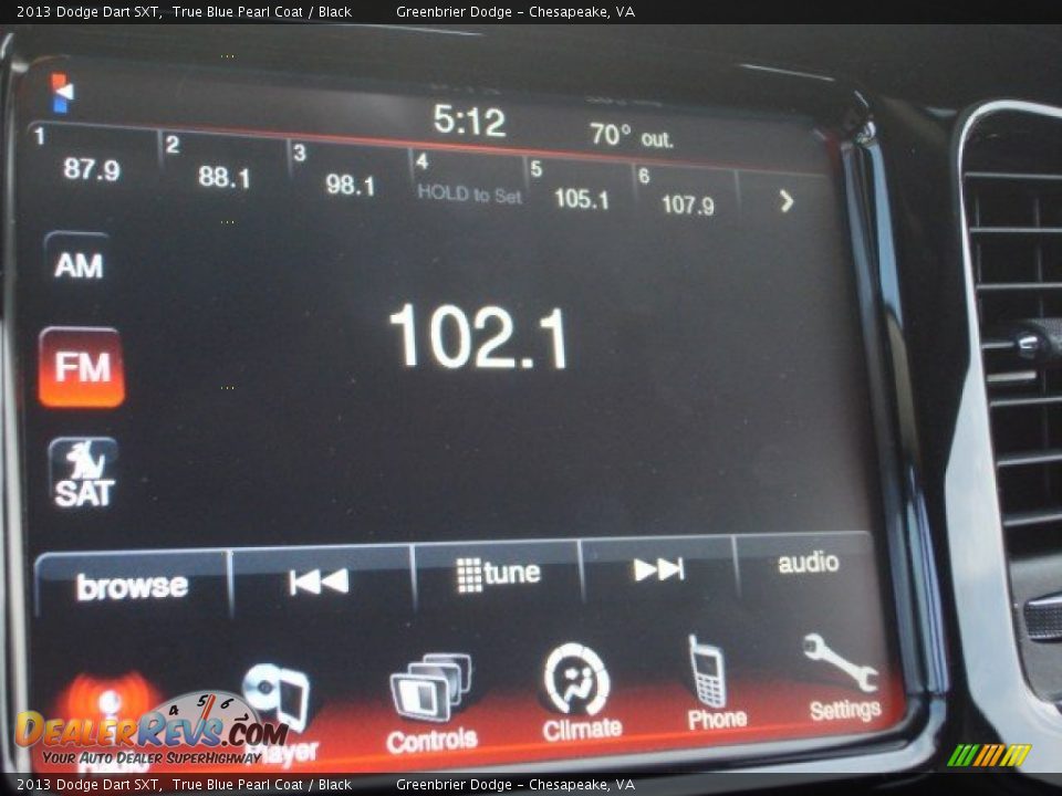 2013 Dodge Dart SXT True Blue Pearl Coat / Black Photo #12