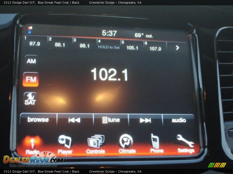 2013 Dodge Dart SXT Blue Streak Pearl Coat / Black Photo #12