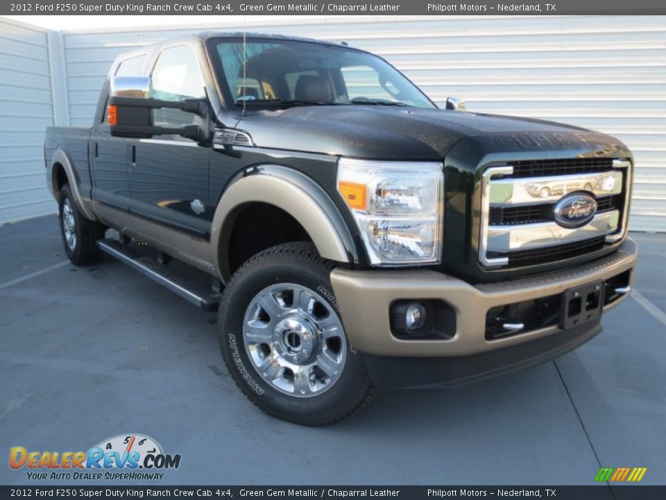 2012 Ford F250 Super Duty King Ranch Crew Cab 4x4 Green Gem Metallic / Chaparral Leather Photo #1