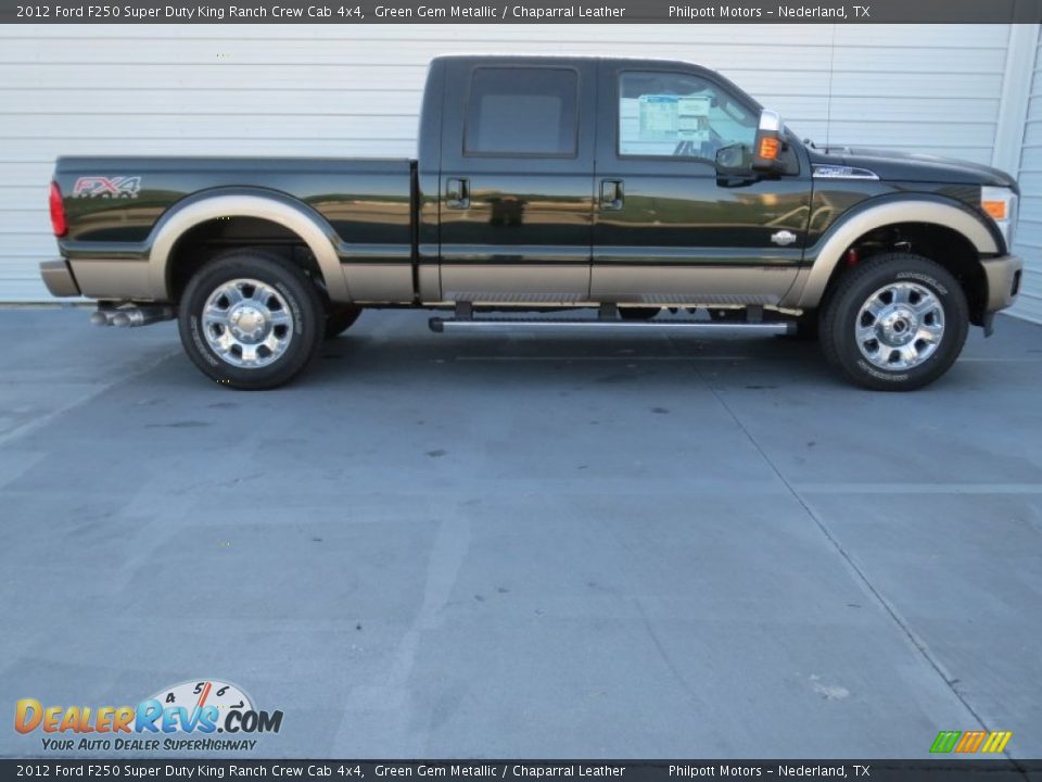 2012 Ford F250 Super Duty King Ranch Crew Cab 4x4 Green Gem Metallic / Chaparral Leather Photo #2