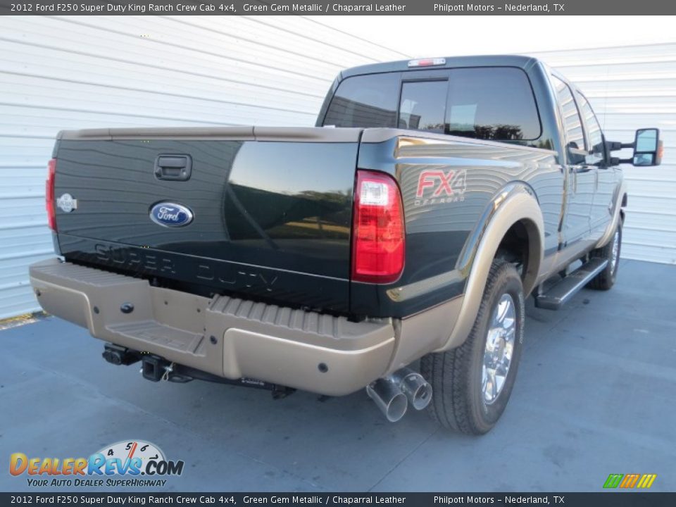 2012 Ford F250 Super Duty King Ranch Crew Cab 4x4 Green Gem Metallic / Chaparral Leather Photo #3